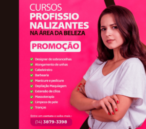 Cursos Profissionalizantes na área da beleza em promoção
