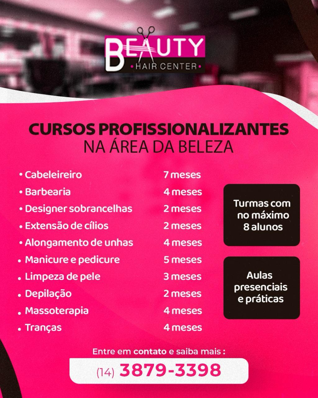 Cursos profissionalizantes na área da beleza em bauru