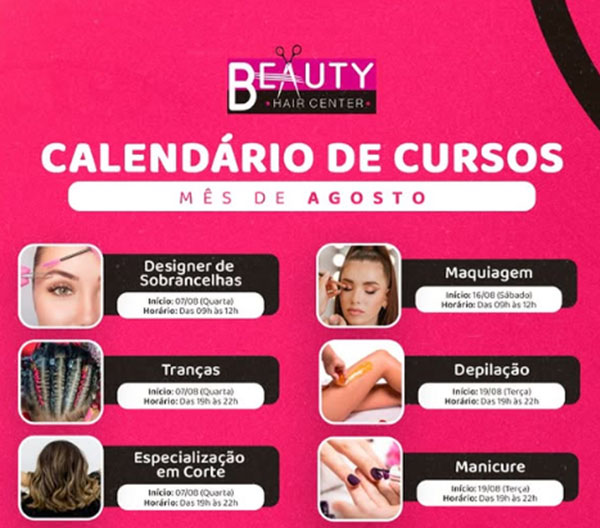 Calendário de Cursos – Agosto 2025